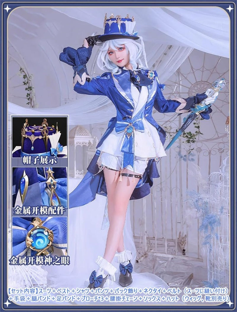 Azuiblc 原神コスプレ衣装  リネット フレミネ シグウィン フリーナ コスチュームセット 3D樹脂アクセサリー グッズ げんしん おしゃれ アニメ cosplay 変装 仮装 撮影 祭り ハロウィン クリスマス イベント - Azuiblc