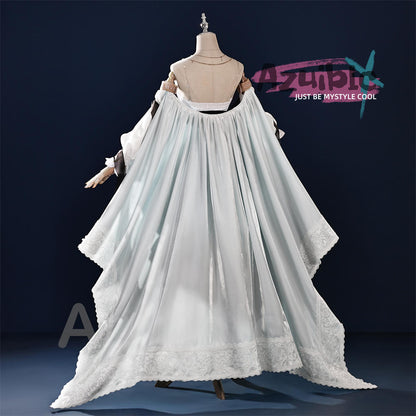 Azuiblc　アークナイツ音律聯覚 聖聆プラマニクス　コスプレ衣装　Ambience Synesthesia 礼服　ドレス　舞台対応　3d樹脂製パーツ　イベント