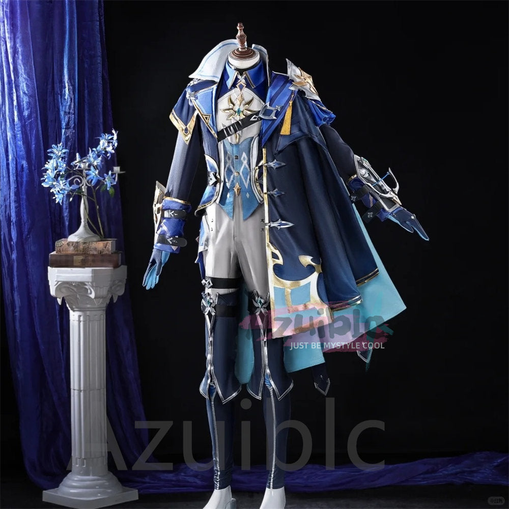 原神　ローエン　コスプレ　ウィッグ　セット済み 原神 コスプレ ローエン セット済み ウィッグ - メルカリ