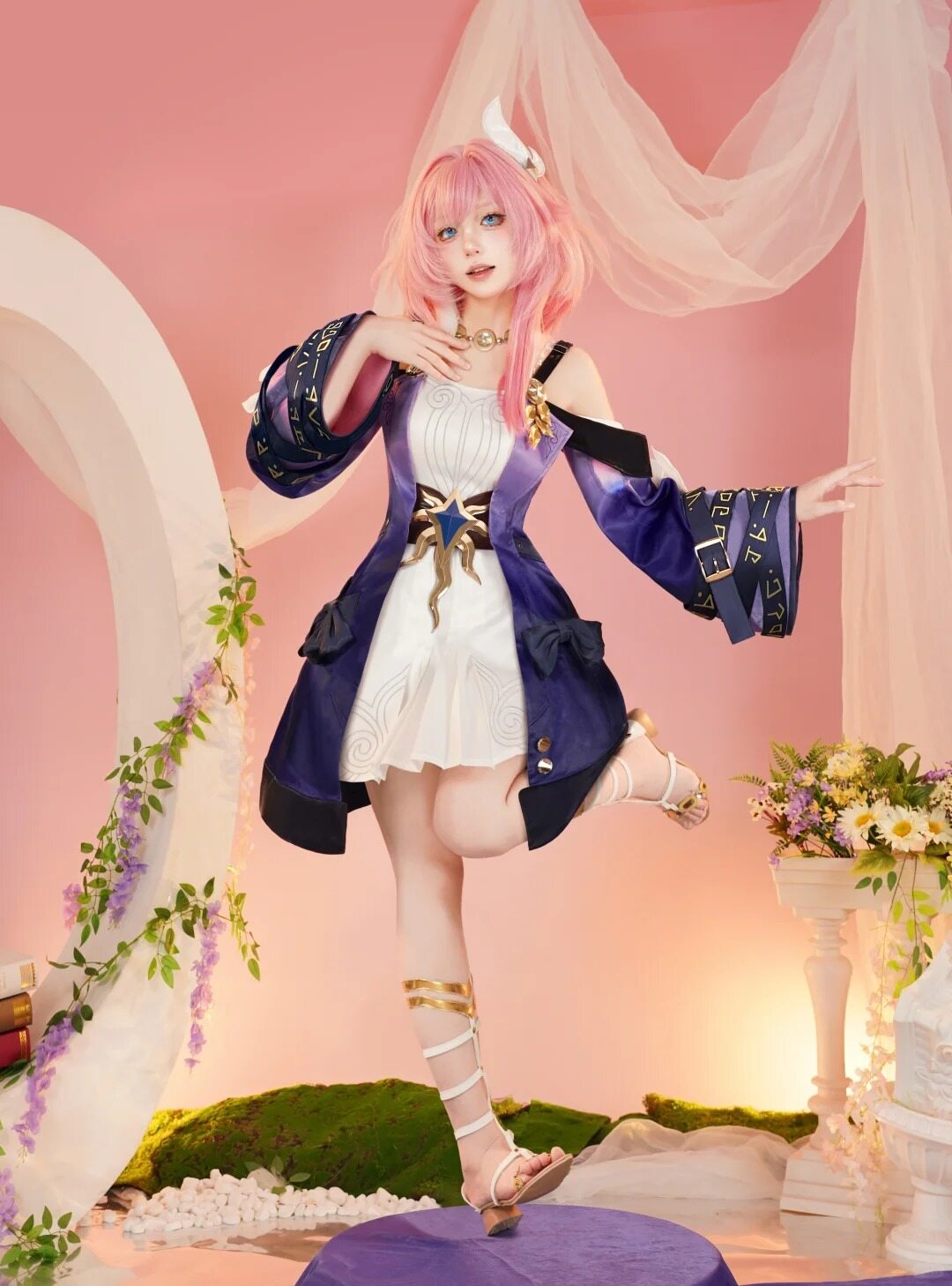 Azuiblc  崩壊スターレイル キュレネ　コスプレ衣装　Cyrene　コスチューム　金属製パーツ　イベント　紫色Azf016 - Azuiblc