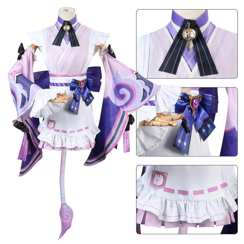 Azuiblc 原神 夢見月瑞希 コスプレ衣装 和服 ウィッグ＋扇子追加可能