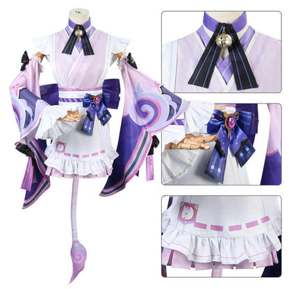 Azuiblc 原神 夢見月瑞希 コスプレ衣装　和服　ウィッグ＋扇子追加可能　costume　仮装　イベント　祭り - Azuiblc