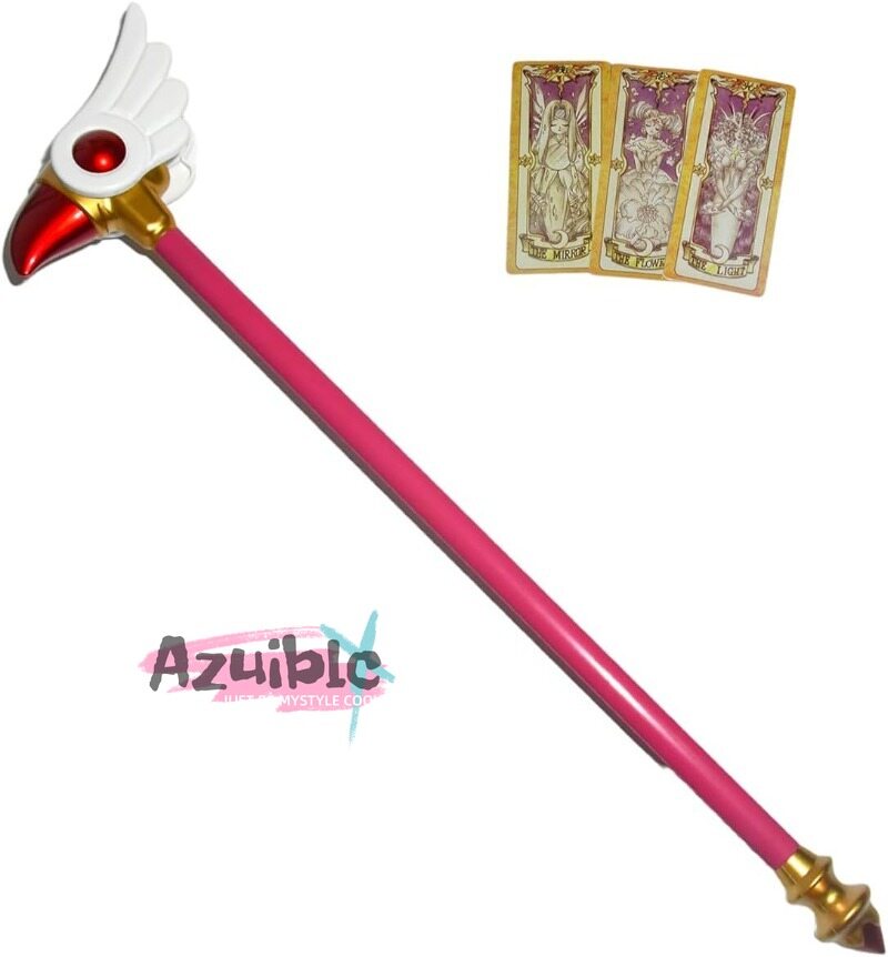 Azuiblc 木之本桜 封印の杖 コスプレ道具　プラスチック製 透明 85cm　 魔法少女 魔法の杖 ステッキ つえ 杖 きのもと さくら　Cosplay コスプレ小物 - Azuiblc