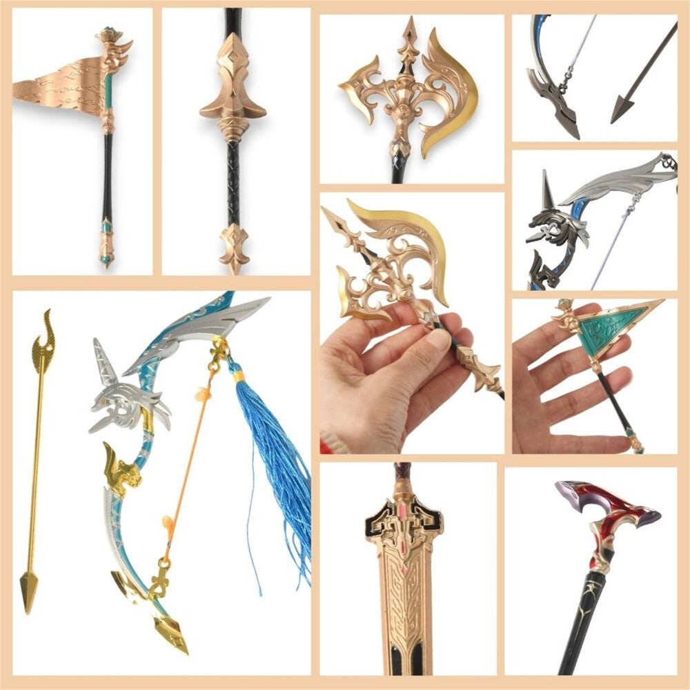 Azuiblc ミニチュア　原神　崩壊スターレイル　EVA　ゼルダ　22cm　武器モデル　ダイキャスト製　汎用武器　アクセサリー　手遊び　 - Azuiblc