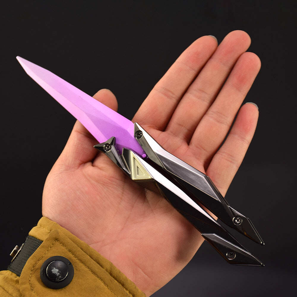 Azuiblc ヴァロラント　シンギュラリティー バタフライナイフ　22cm　ミニチュア　工芸品　合金製　VALORANT　武器　ダイキャスト製　アクセサリー - Azuiblc