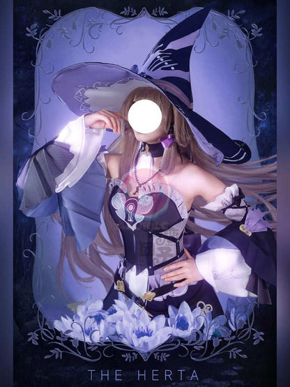 Azuiblc 崩壊 スターレイル マダムヘルタ  コスプレ衣装 ウィッグや靴追加可能 コスチュームセット 帽子 魔女 イベント - Azuiblc