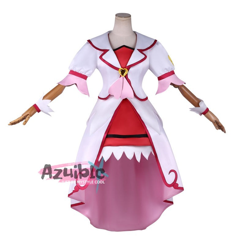 Azuiblc　ドキドキ!プリキュア 円亜久里　コスプレ衣装　キュアエース 　ドレス　ワンピース　イベント　仮装　可愛い
