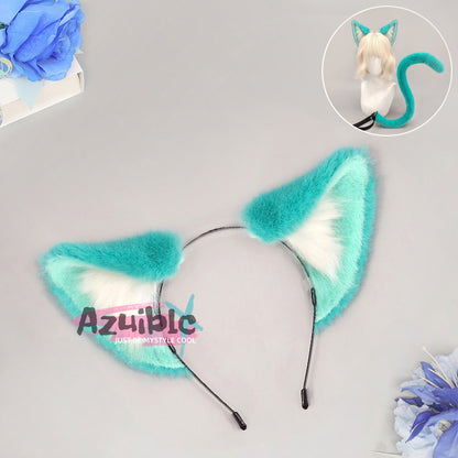 Azuiblc　NTE　ナナリ　コスプレ道具　髪飾　ミント　アクセサリー　ヘアアクセサリー　尻尾 ネバエバ