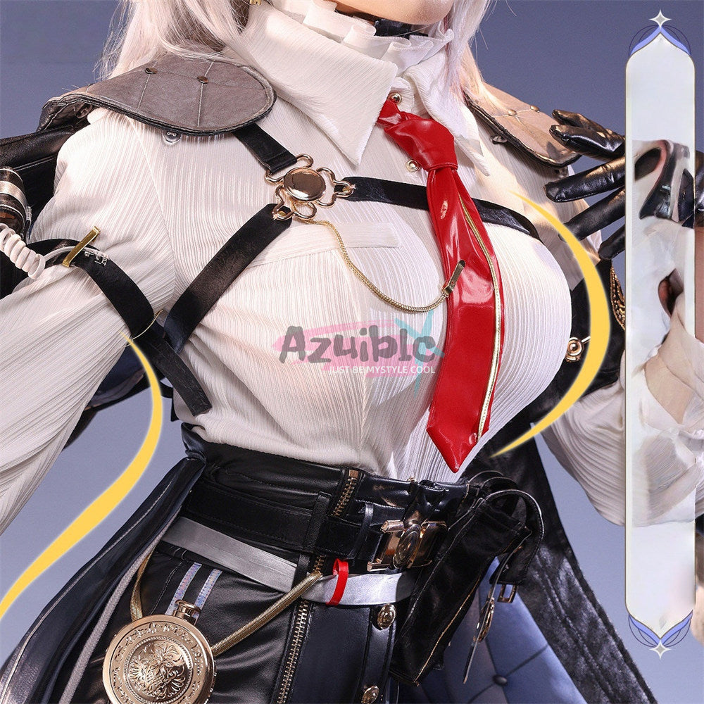 Azuiblc　鳴潮　ザンニー　コスプレ　金属パーツ　人工革生地　角付き　Wuthering Waves　Zani　ハロウィン　