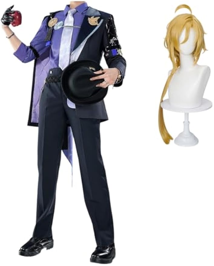 【Azuiblc】ゼンゼロ ヒューゴ 　コスプレ衣装 金属アクセサリー ハット付き コスチュームセット バンパイア 吸血鬼 スーツ 紳士 おしゃれ - Azuiblc