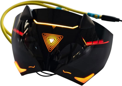 Azuiblc　ゼンゼロ ビリー 仮面コスプレ道具  電子スクリーンVer 8表情 スタンド付き 手作り マスク 高完成度 黒 お面 コスプレ 小道具 グッズ コスプレ小物 萌えグッズ - Azuiblc