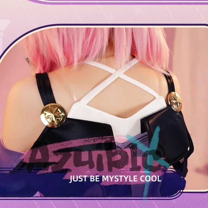 Azuiblc  崩壊スターレイル キュレネ　コスプレ衣装　Cyrene　コスチューム　金属製パーツ　イベント　紫色Azf016 - Azuiblc