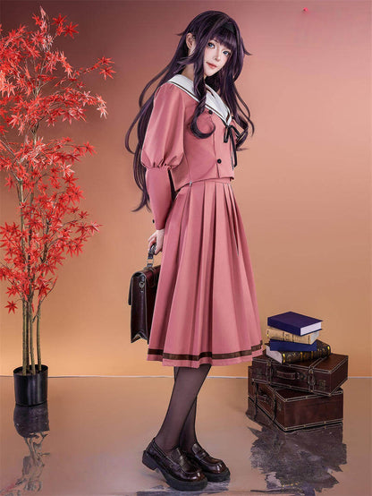 Azuiblc　薫る花は凛と咲く　和栗 薫子　コスプレ衣装　ユニフォーム　女子制服　わぐり かおるこ　ウィッグ追加　中学　JK服　ハロウィン - Azuiblc