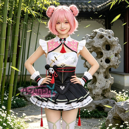 Azuiblc　NTE ちぃちゃん コスプレ衣装 ちぃちゃんコスチューム　ポップン・パンダ　ネバエバ　イベント　中華風　パンダ風　ハロウィン　仮装