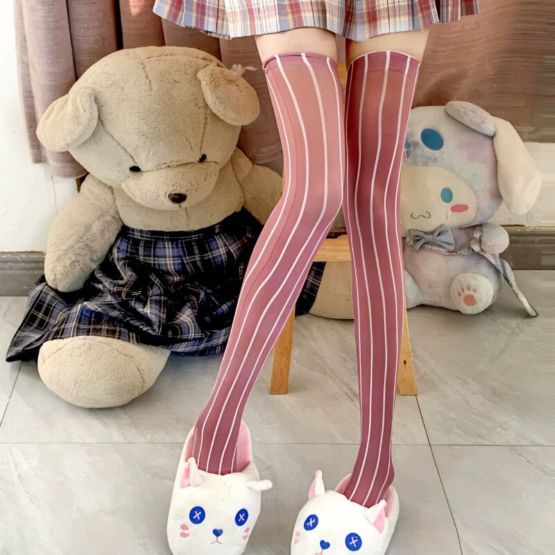 Azuiblc　魔法少女まどかマギカ  巴 マミ ニーハイソックス タイツ  ともえ マミ ストッキング 涼感シリーズ 光沢オーバーニーソックス - Azuiblc