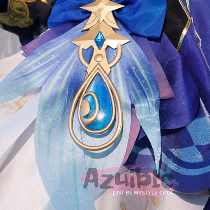 Azuiblc 原神 フリーナ 　コスプレ衣装 3D樹脂アクセサリー付属 衆の水の頌歌　アジア女性体型に最適化 最短12日発送` - Azuiblc