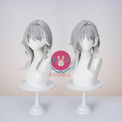 Azuiblc 崩壊  スターレイル サフェル コスプレ  ウィッグ 灰色 白 グラデーション  かつら 鬘 WIG ショート コスプレ道具 Azw006 Azuiblc