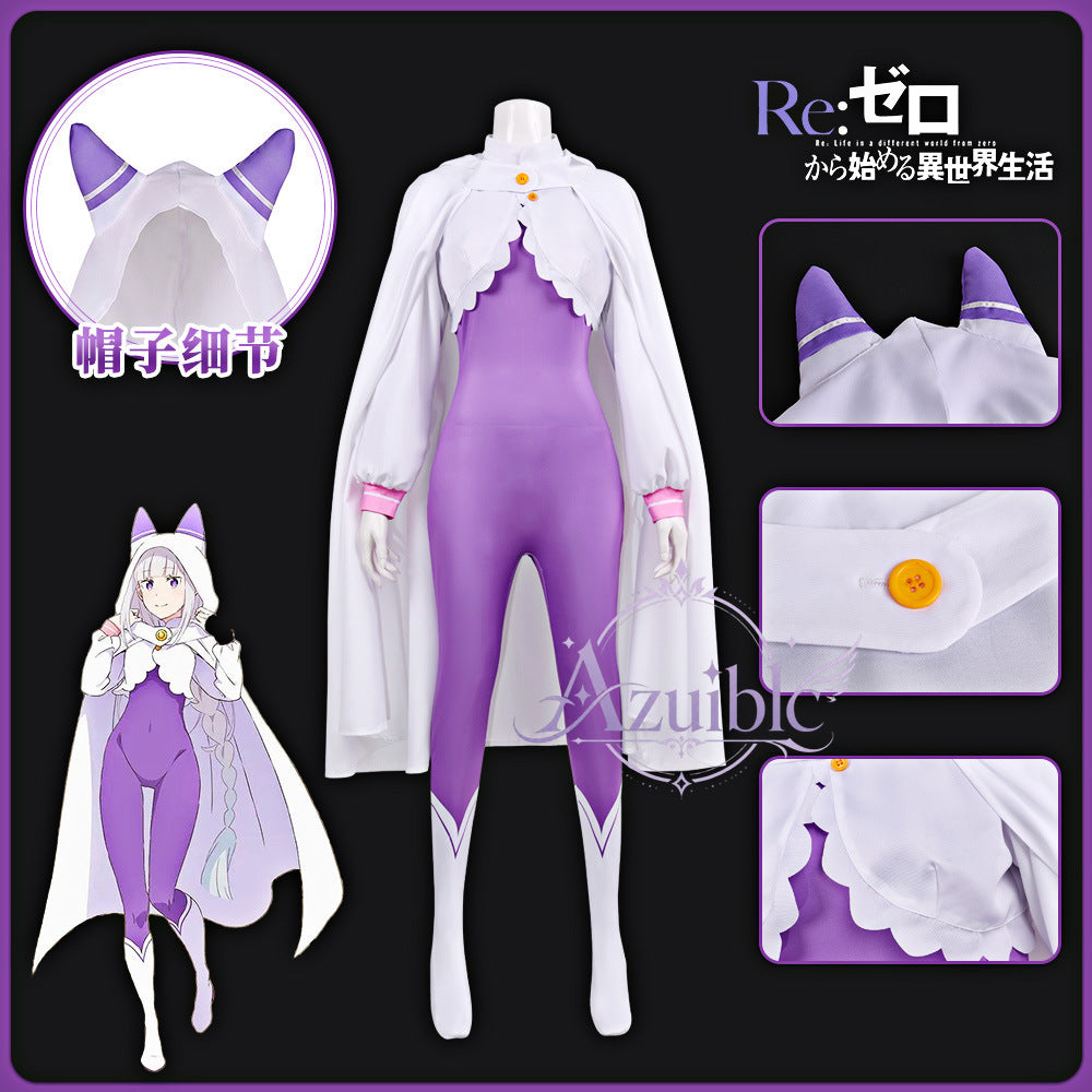 Azuiblc　Re：ゼロから始める異世界生活  エミリア  コスプレ衣装　コスチューム　イベントハロウィン