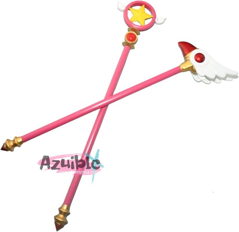 Azuiblc 木之本桜 封印の杖 コスプレ道具　プラスチック製 透明 85cm　 魔法少女 魔法の杖 ステッキ つえ 杖 きのもと さくら　Cosplay コスプレ小物 - Azuiblc