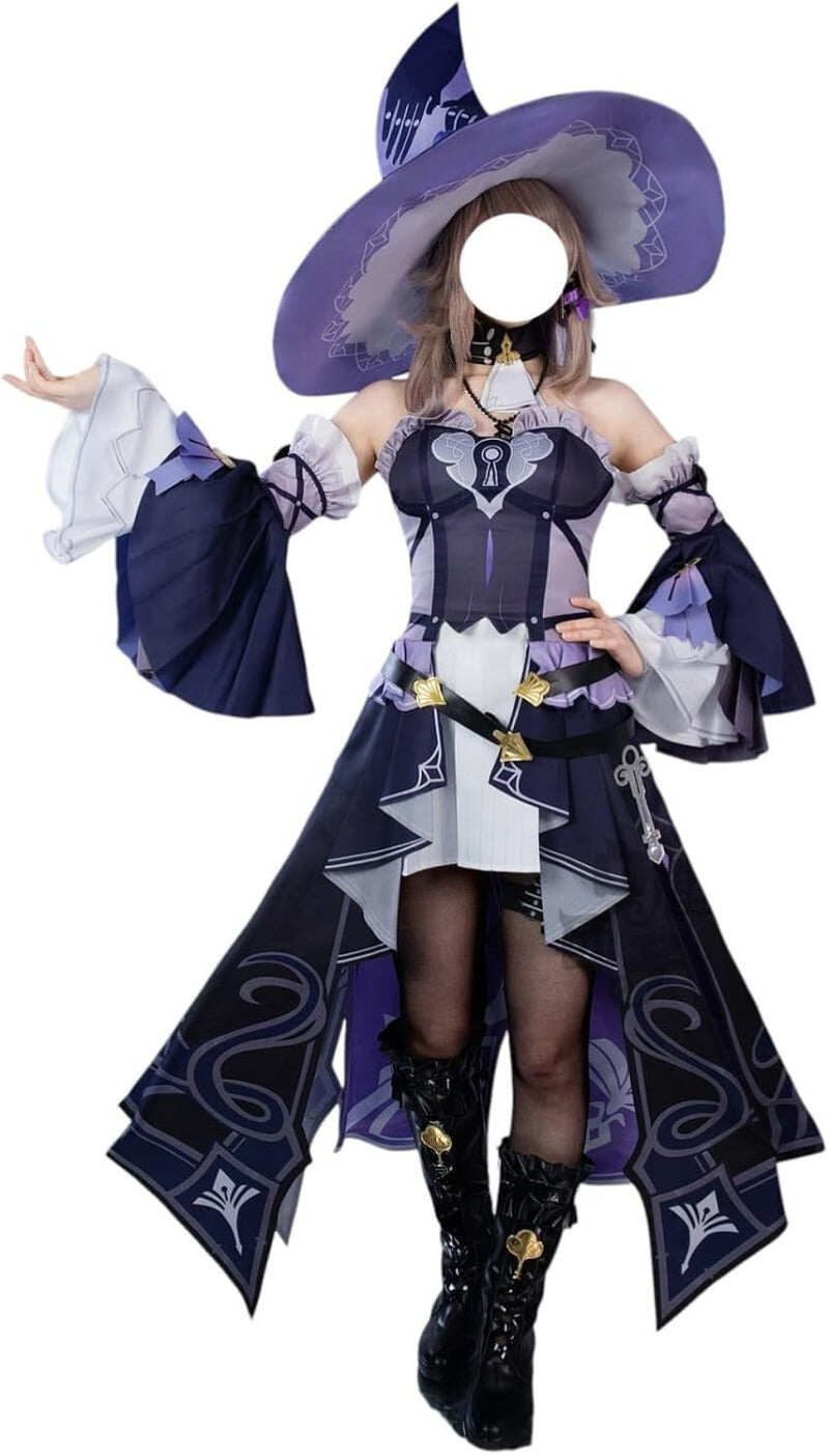 Azuiblc 崩壊 スターレイル マダムヘルタ  コスプレ衣装 ウィッグや靴追加可能 コスチュームセット 帽子 魔女 イベント - Azuiblc