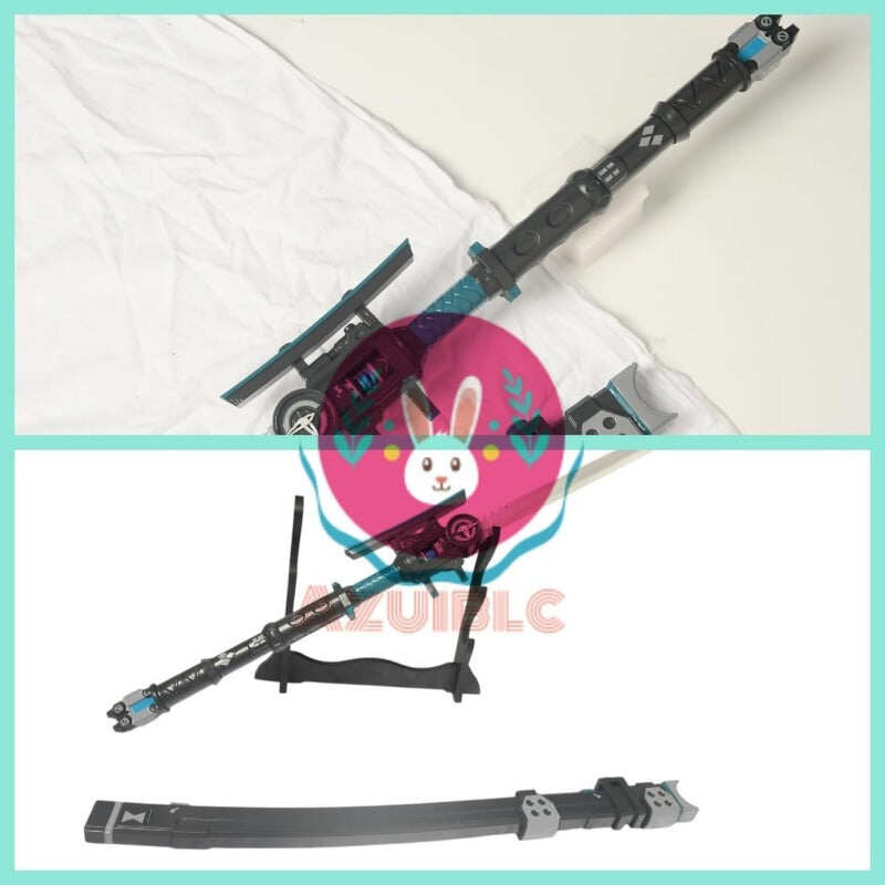 Azuiblc ゼンゼロ　月城柳 コスプレ 武器 骸薙ぎ 鞘付き 可変式 183CM 薙刀 日本刀 PLA製 剣 刀 - Azuiblc