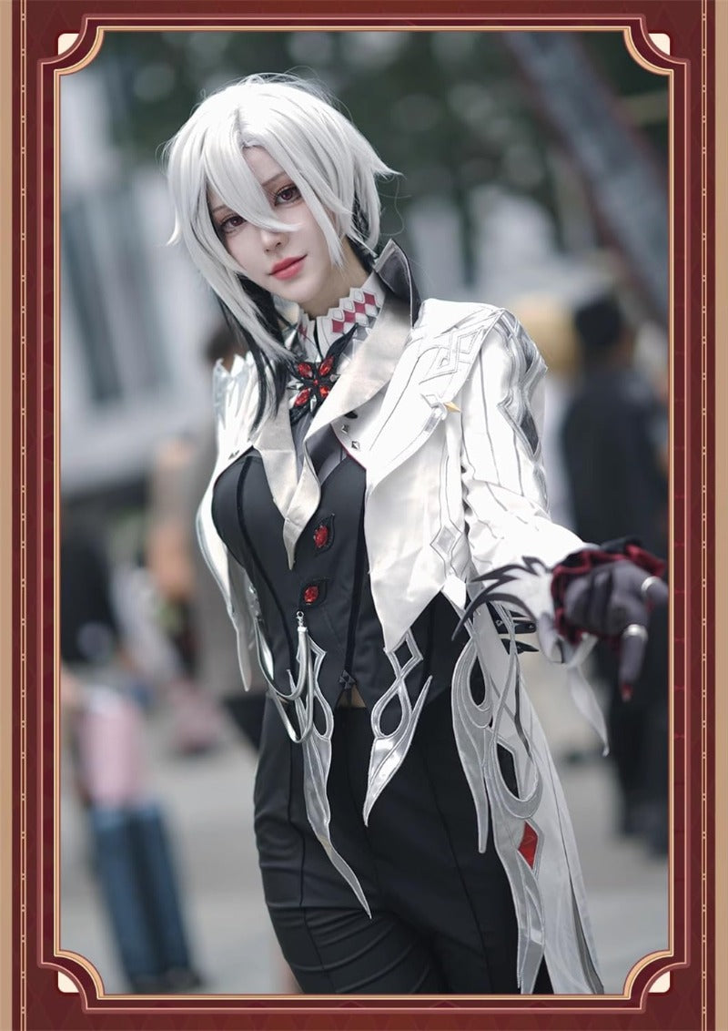 Azuiblc 原神 召使 アルレッキーノ コスプレ衣装 コスチュームセット