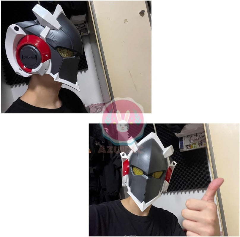 Azuiblc　ゼンゼロ ビリー 仮面コスプレ道具  電子スクリーンVer 8表情 スタンド付き 手作り マスク 高完成度 黒 お面 コスプレ 小道具 グッズ コスプレ小物 萌えグッズ - Azuiblc