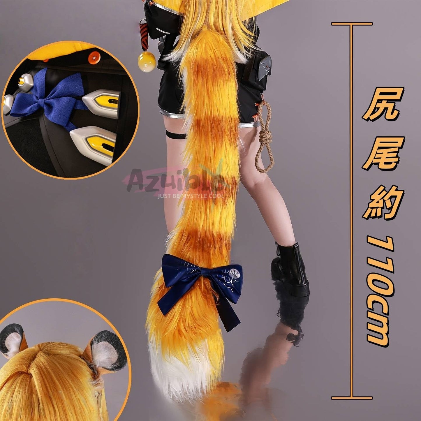 Azuiblc ゼンゼロ 橘福福 3Dプリント コスプレ衣装 アクセサリー チーフーフー 虎 コスチュームセット  おしゃれ グッズ おしゃれ アニメ cosplay - Azuiblc