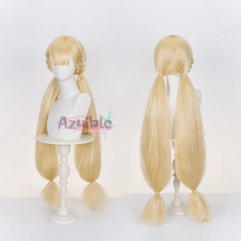 Azuiblc ゼンゼロ 怪啖屋 アリス・タイムフィールド ウィッグ 高温処理可 90cm ミルクゴールド 鬘　コスプレ道具 - Azuiblc