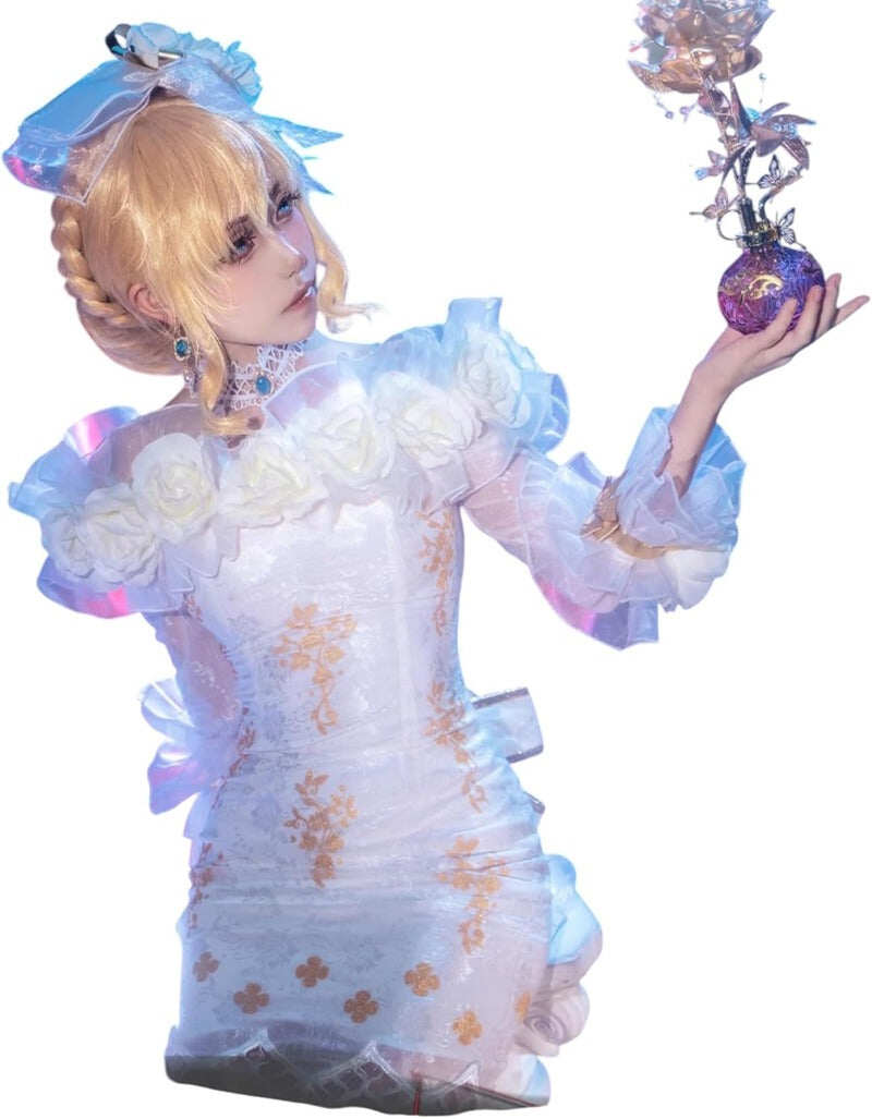 Azuiblc　第五人格 調香師 今宵こそ　コスプレ衣装 ウィッグ付き  バラの下 携帯品 コスチュームセット ドレス お洋服 ウィラ・ナイエル 女性 レディース - Azuiblc