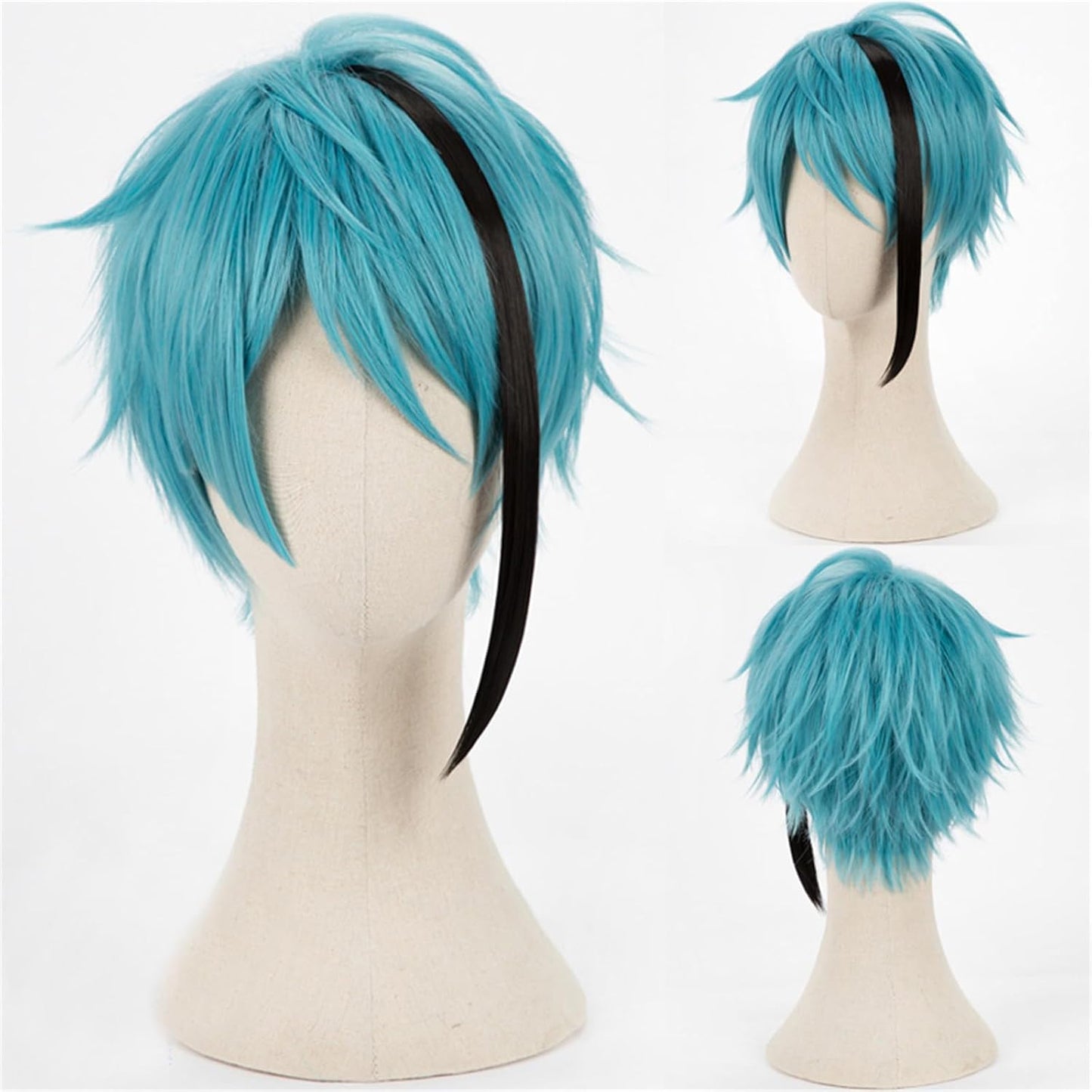 Azuiblc　ツイステッドワンダーランド　アズール・アーシェングロット コスプレ ウィッグ　ツイステ ウィッグネット付き 耐熱 人気 おしゃれ グッズ アニメ かつら 鬘 WIG コスプレ道具 ネット 小物 ハロウィン 祭り - Azuiblc