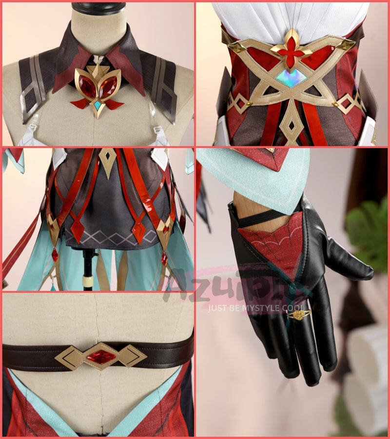 Azuiblc 原神 アリス  コスプレ衣装 魔女　魔女会・コードA　コスチューム ハロウィン　ナドクライ編　仮装　ワンピース　帽子付き　3d樹脂パーツ - Azuiblc