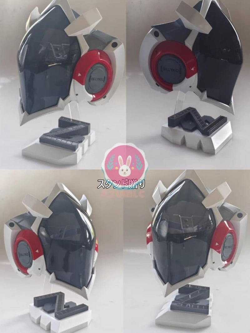 Azuiblc　ゼンゼロ ビリー 仮面コスプレ道具  電子スクリーンVer 8表情 スタンド付き 手作り マスク 高完成度 黒 お面 コスプレ 小道具 グッズ コスプレ小物 萌えグッズ - Azuiblc