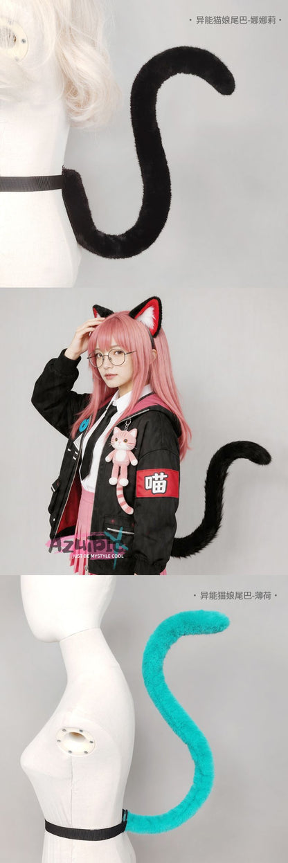Azuiblc　NTE　ナナリ　コスプレ道具　髪飾　ミント　アクセサリー　ヘアアクセサリー　尻尾 ネバエバ
