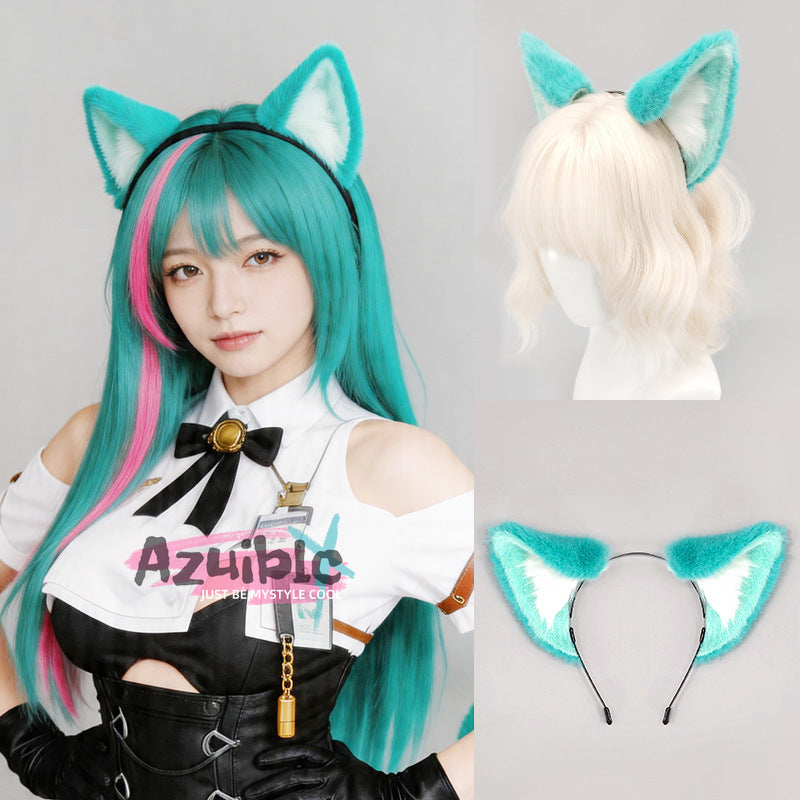 Azuiblc　NTE　ナナリ　コスプレ道具　髪飾　ミント　アクセサリー　ヘアアクセサリー　尻尾 ネバエバ