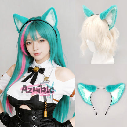 Azuiblc　NTE　ナナリ　コスプレ道具　髪飾　ミント　アクセサリー　ヘアアクセサリー　尻尾 ネバエバ