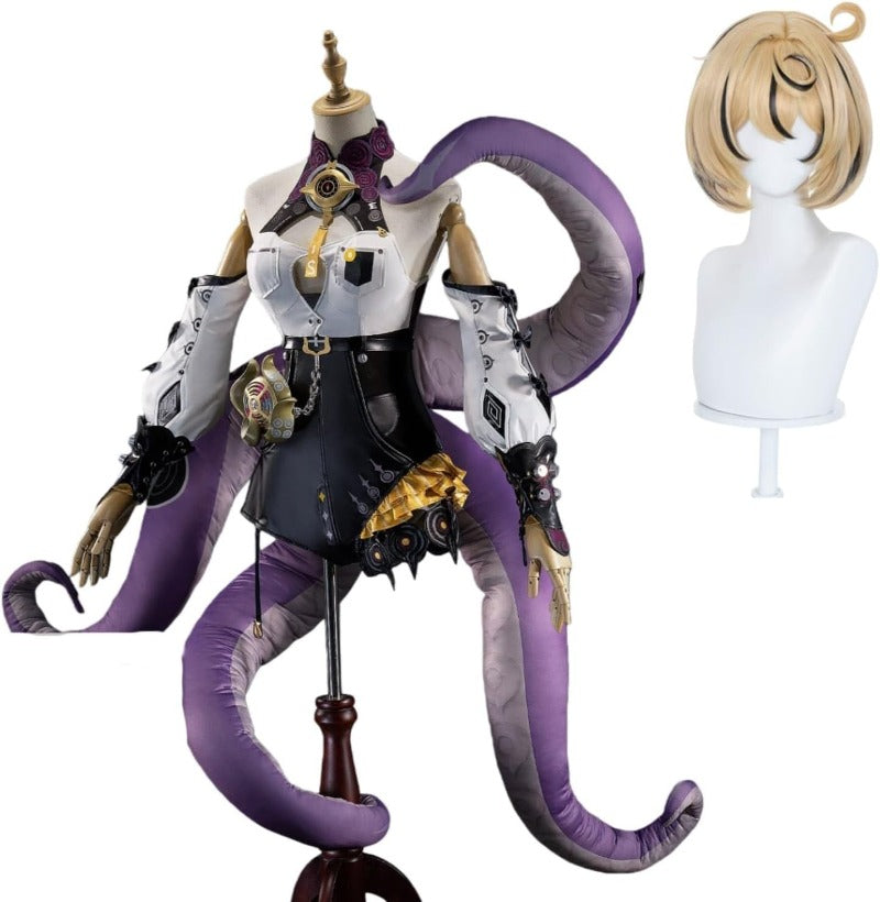 Azuiblc ゼンゼロ イドリー コスプレ衣装 ウィッグ付き 章魚娘 怪啖屋 コスプレ コスチュームセット - Azuiblc