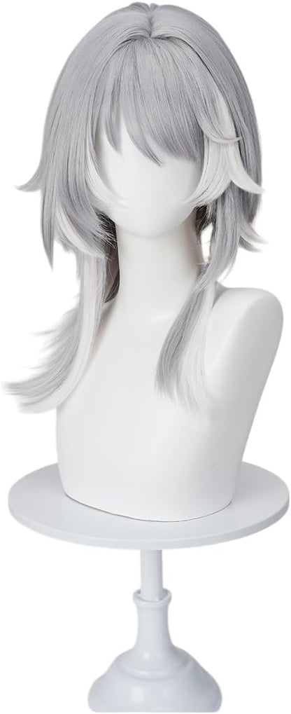 Azuiblc 崩壊  スターレイル サフェル コスプレ  ウィッグ 灰色 白 グラデーション  かつら 鬘 WIG ショート コスプレ道具 Azw006 Azuiblc