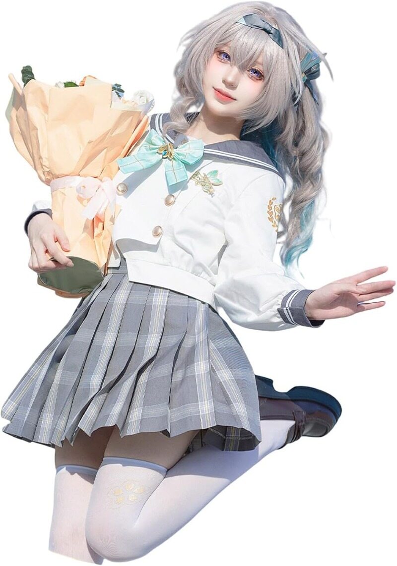 【Azuiblc】 崩壊スターレイル ホタル 春の贈り物 コスプレ衣装 金属飾り JK 新衣装 コスプレ コスチュームセット おしゃれ グッズ アニメ cosplay - Azuiblc