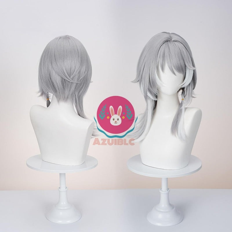 Azuiblc 崩壊  スターレイル サフェル コスプレ  ウィッグ 灰色 白 グラデーション  かつら 鬘 WIG ショート コスプレ道具 Azw006 Azuiblc