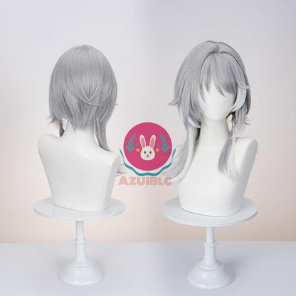 Azuiblc 崩壊  スターレイル サフェル コスプレ  ウィッグ 灰色 白 グラデーション  かつら 鬘 WIG ショート コスプレ道具 Azw006 Azuiblc