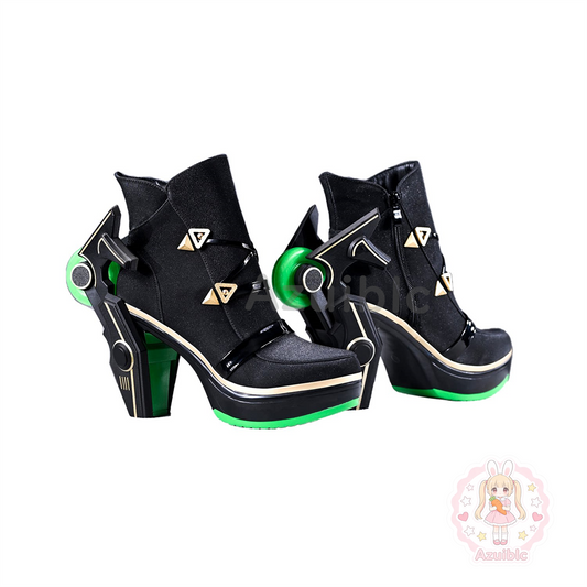 Azuiblc 鳴潮 リンネー コスプレブーツ 10cm厚底 発光PU革 正確再現