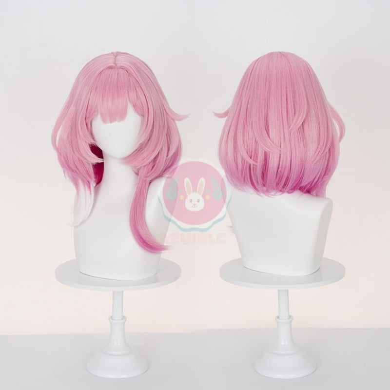 Azuiblc 崩壊スターレイル キュレネ コスプレ ウィッグ ピンク 白 グラデーション ネット付き 耐熱 かつら 鬘 WIG  コスプレ道具 - Azuiblc