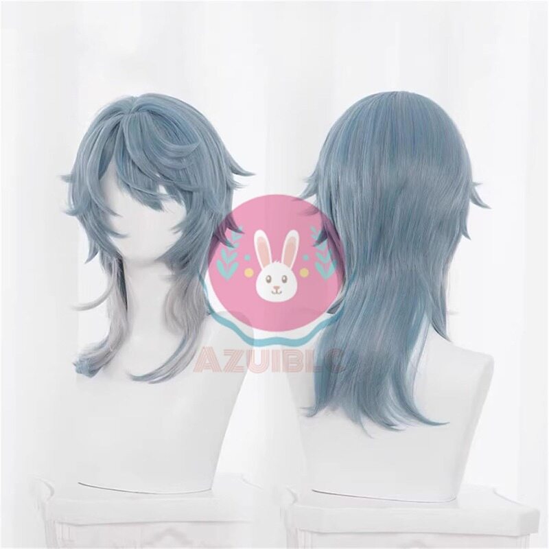 Azuiblc崩壊  スターレイル サンデー コスプレ ウィッグ 青灰色 ネット付き 耐熱 かつら 鬘 WIG ロング コスプレ道具 小物 - Azuiblc