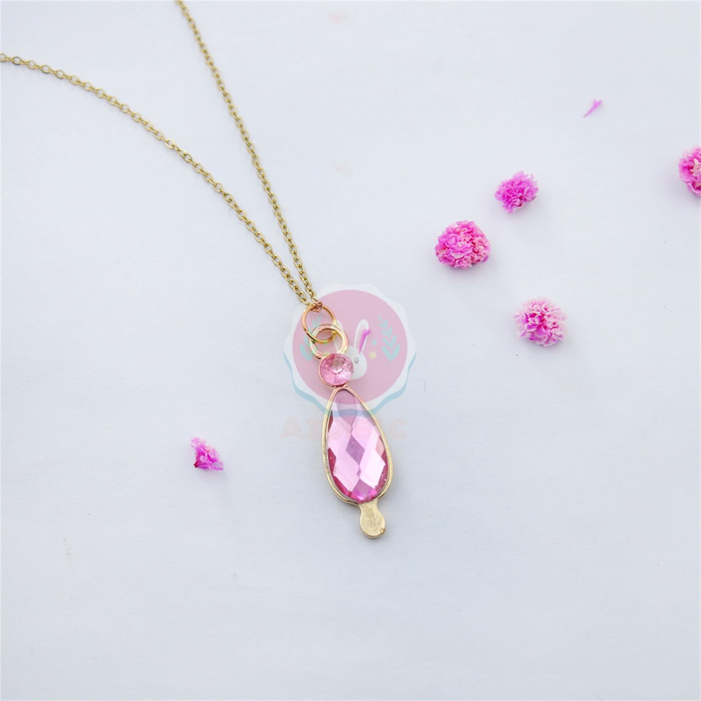 【Azuiblc】魔法少女まどか☆マギカ コスプレ小物 鹿目まどか ネックレス ソールジェーム 調整可能 首飾り ピンク色 雫型 まどマギ 金属 コスプレ 道具 アクセサリー Cosplay グッズ 人気 変装 仮装 撮影 祭り イベント