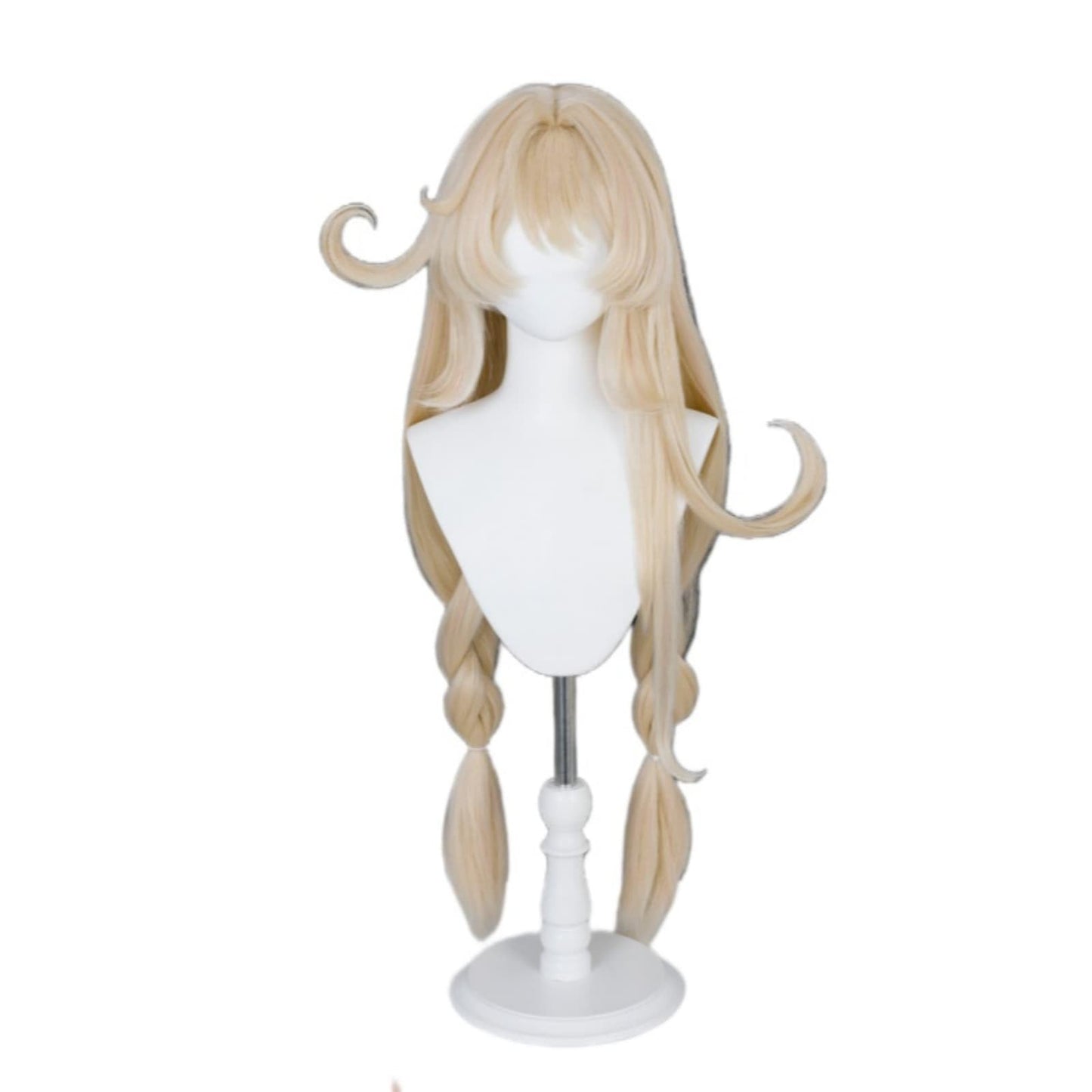 【Azuiblc】原神 リンネア コスプレ ウィッグ ピンク 水色 グラデーション ハーフツイン ネット付き 耐熱 かつら 鬘 コスプレ道具 小物