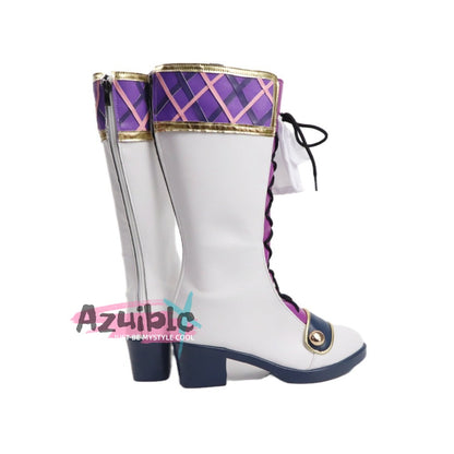 Azuiblc　アイカツ!　アイドルカツドウ　氷上 スミレ　紫色　ブーツ　コスプレ道具　靴　ハロウィン　舞台対応
