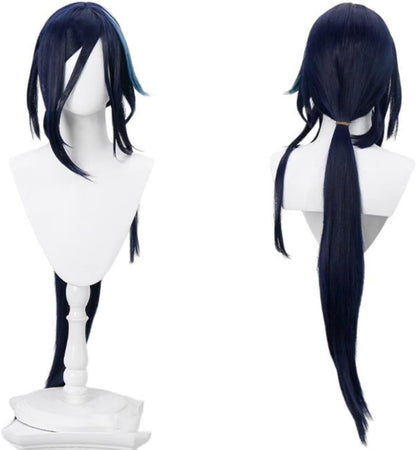 【Azuiblc】原神 放浪者 散兵 コスプレ ウィッグ 姫カット パープル 紫 グラデーション ネット付き 耐熱 おしゃれ グッズ アニメ かつら 鬘 WIG コスプレ道具 小物 - Azuiblc