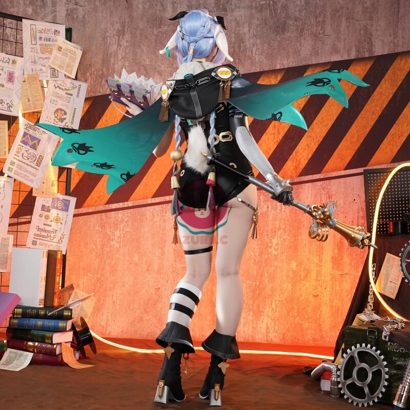 Azuiblc ゼンゼロ リュシア コスプレ衣装 羊角 尻尾付き 金属アクセサリー コスチュームセット ゼンレスゾーンゼロ アニメ cosplay - Azuiblc