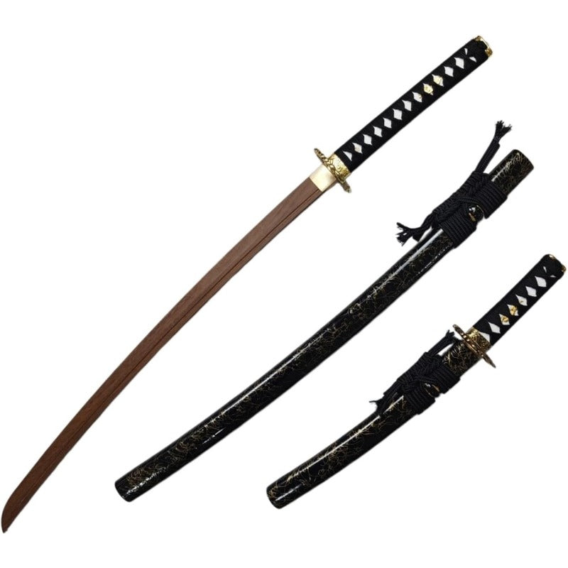 【Azuiblc】ゴースト・オブ・ツシマ 木製刀 菖蒲 ショウブ 刀 2本セット Ghost of Tsushima コスプレ道具 太刀 脇差 居合刀 美術刀 日本刀 武器 小物 撮影用 COSPLAY